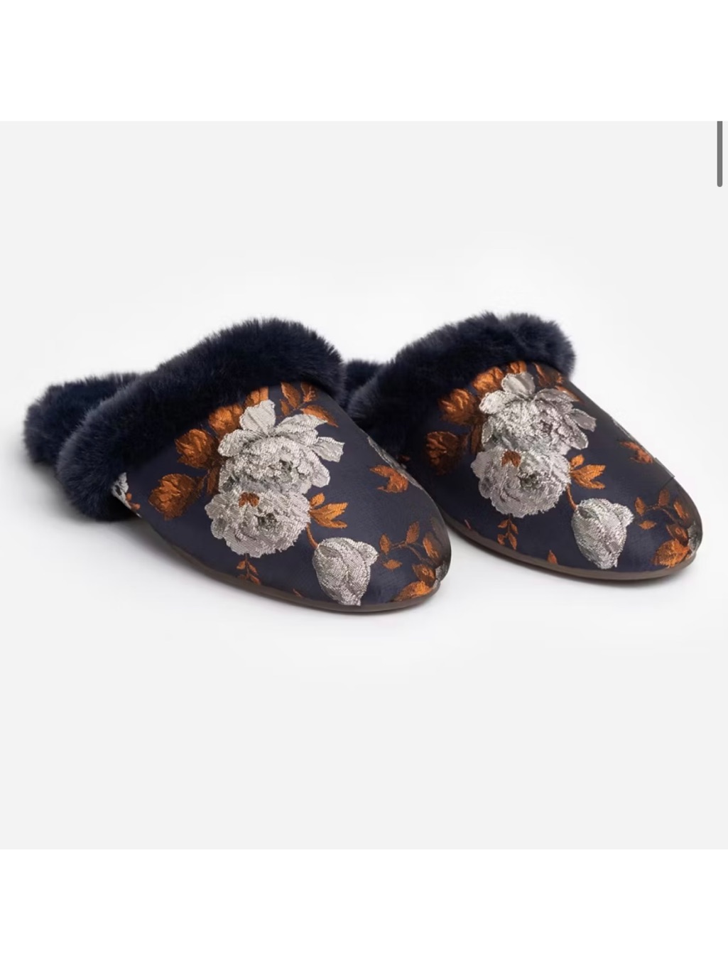 Johnny Was Navy Jacquard Mule Slipper Jws25424-9 Size 9 Nwot Floral Print